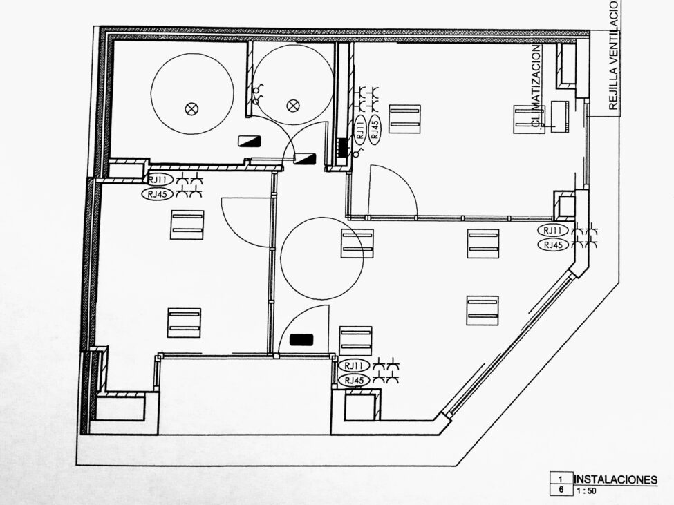 Plano del Proyecto Afanías Castellón- Cristina Fortanet - Arquitecto
