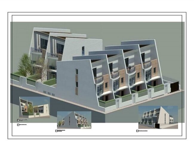 Proyecto 6 viviendas en hilera. Pau Gumbau Castellón. Arquitecto Cristina Fortanet