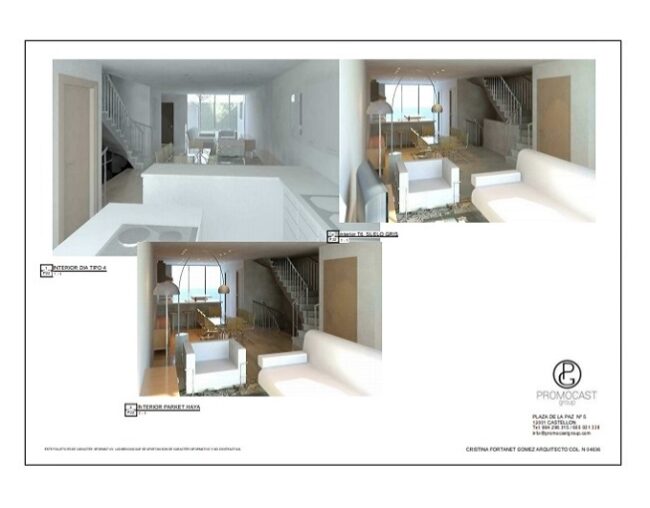 Proyecto 6 viviendas en hilera. Pau Gumbau Castellón. Arquitecto Cristina Fortanet