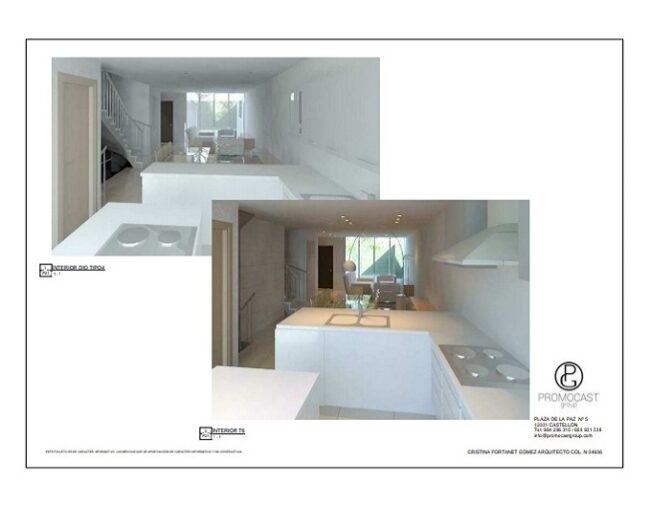 Proyecto 6 viviendas en hilera. Pau Gumbau Castellón. Arquitecto Cristina Fortanet