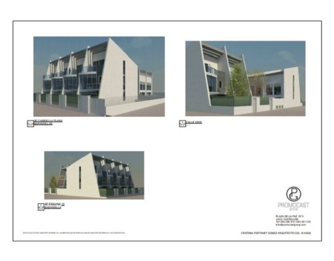 Proyecto 6 viviendas en hilera. Pau Gumbau Castellón. Arquitecto Cristina Fortanet